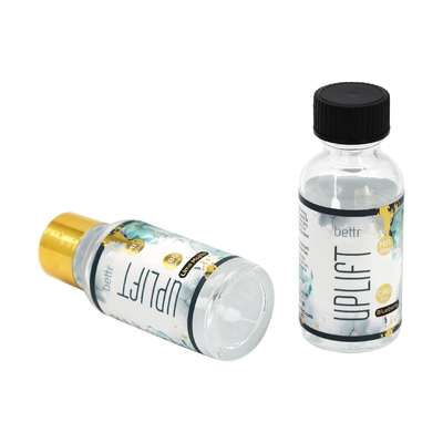 1oz 30ml Geurlekdichte luchtdichte heldere ronde Boston glazen fles met zwarte schroefdop voor etherische olie, vloeibare medicijnen, vloeistof