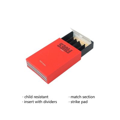 Aangepaste kindveilige schuiflade sigarettenpapier doosverpakking voor voorgedraaide cones