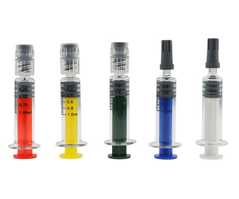 Van het de Douaneonkruid van het Borosilicateglas van het Pak1ml Gekleurde Luer het Slotspuit voor Concentraatolie
