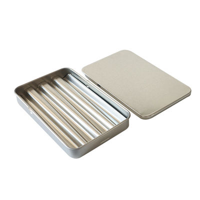Rechthoekige  Tin Box With Metal Insert Veilig voor kinderen