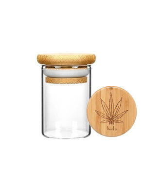 De Kruik van het het Glaskruid van Borosilicate van de voedselopslag met Bamboedeksel voor de Bloemgraangewas van Kruidennoedels