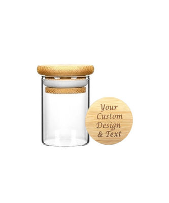 De Kruik van het het Glaskruid van Borosilicate van de voedselopslag met Bamboedeksel voor de Bloemgraangewas van Kruidennoedels