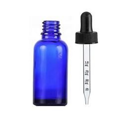 Flesje met glazen dop voor THC-olie Amber Blauw Zwart Kinderwaardig Glasflesje met dropper