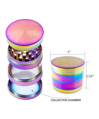 4 lagen van het Regenboogmetaal van Herb Tobacco Grinder Portable Zinc de Legerings