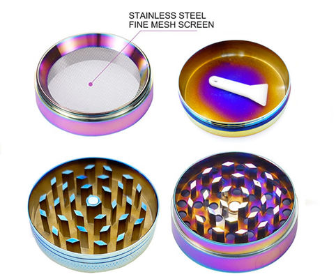4 lagen van het Regenboogmetaal van Herb Tobacco Grinder Portable Zinc de Legerings