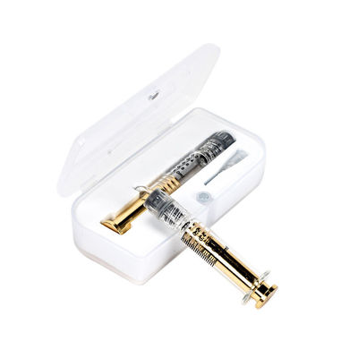 1 ml Luer Lock glas spuit met metalen gouden zuiger