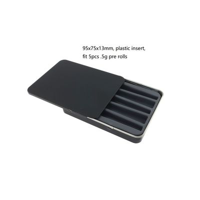 Rechthoekig Glijdend Tin Box For Veilig voor kinderen 5pcs Prerolls