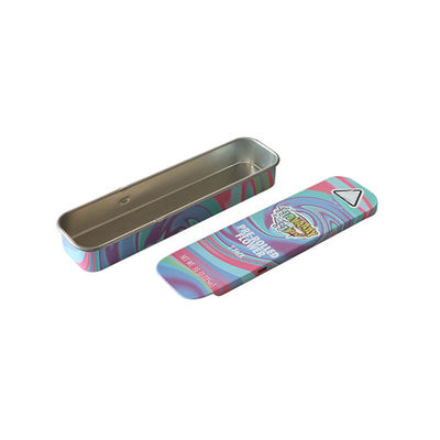 Klein Glijdend Tin Box For Infused Tablets Veilig voor kinderen Prerolls en Patroon