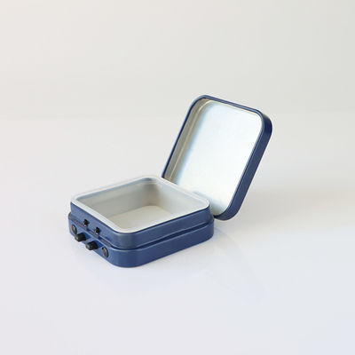 Aangepast Druk Vierkant Tin Box Child Resistant Hinged-Munttin 50 x 50 x 15 mm