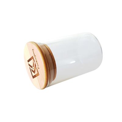 Hittebestendige Hoge Borosilicate-Glascontainer met Bamboedeksel voor Keuken