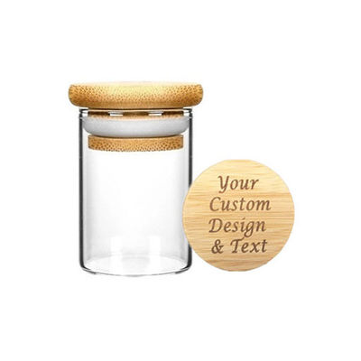 van het Dekselborosilicate van 2oz 3oz Houten het Glaskruik voor Onkruid Droge Producten