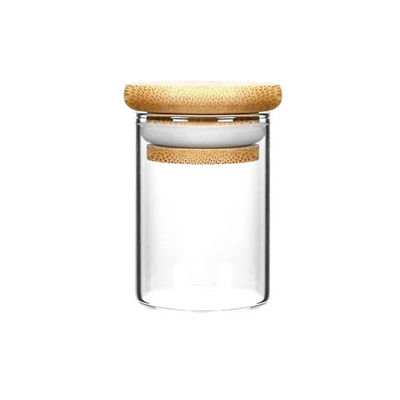 De houten van de het Glaskruik van Borosilicate van de Dekselzuiging Container van de de Marihuanaopslag 4oz 6oz