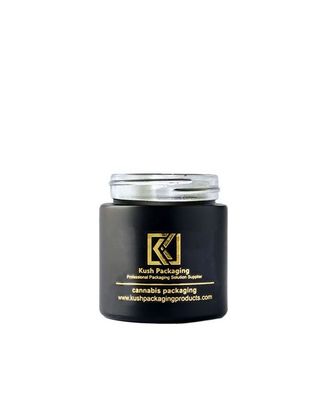 Matte Black Glass Airtight Weed-Kruik met Gouden Deksel voor  3oz