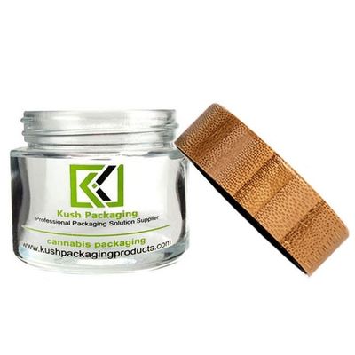 van het het Bamboedeksel van 2oz CBD van de het Glaskruik van het het Glasonkruid het Duidelijke Bewijs van het de Kruikkind