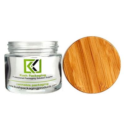 van het het Bamboedeksel van 2oz CBD van de het Glaskruik van het het Glasonkruid het Duidelijke Bewijs van het de Kruikkind