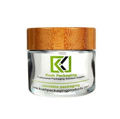 van het het Bamboedeksel van 2oz CBD van de het Glaskruik van het het Glasonkruid het Duidelijke Bewijs van het de Kruikkind