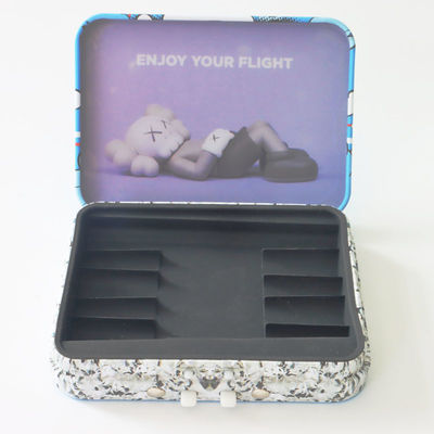 Steen of Glanzend Tin Box Veilig voor kinderen met Siliciumtussenvoegsel voor 5pcs Preroll