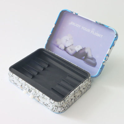 Steen of Glanzend Tin Box Veilig voor kinderen met Siliciumtussenvoegsel voor 5pcs Preroll