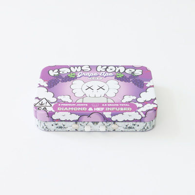Steen of Glanzend Tin Box Veilig voor kinderen met Siliciumtussenvoegsel voor 5pcs Preroll