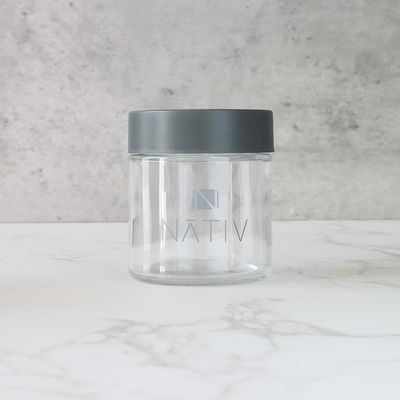 CR Flower Bud Jar Child Resistant Airtight Smell Proof Black Screw Cap Glass Jars voor Gummies Herbs Storage