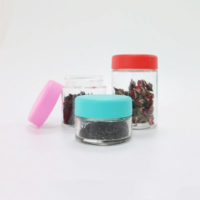 2oz 3oz Custom Logo Glas Weed Holder Jar met Kind Resistente Schroef Cap