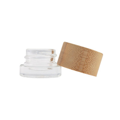 5 ml geconcentreerde glazen pot met kindermogelijk bamboe deksel voor Oil Dab Cream