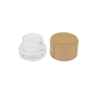 5 ml geconcentreerde glazen pot met kindermogelijk bamboe deksel voor Oil Dab Cream