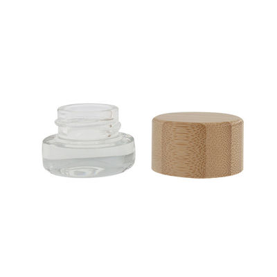 5 ml geconcentreerde glazen pot met kindermogelijk bamboe deksel voor Oil Dab Cream