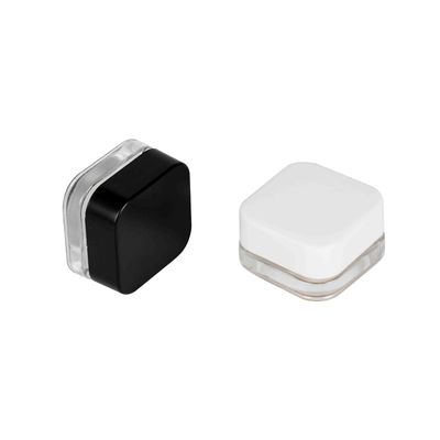 5 ml kinderbeschermde Qube Clear Glass Concentrate Jar w/ Black White Cap