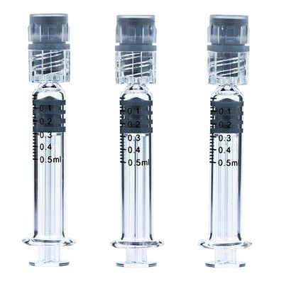 0.5 ml Luer Slip Luer Lock Borosilicaat glas spuiten voor CBD olie