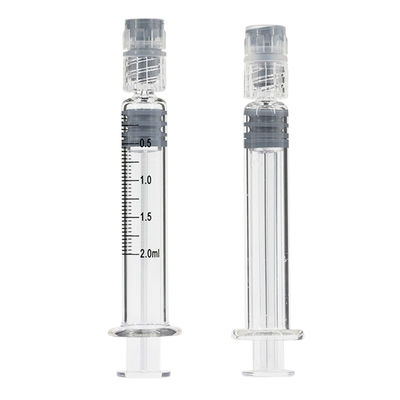 2 ml Luer Lock voorgevulde borosilicaat glas spuiten voor essentiële olie