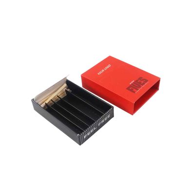 Kinderwaardig, op maat gemaakte matchdrawer papierdoos voor 5 pakjes mini pre rollen